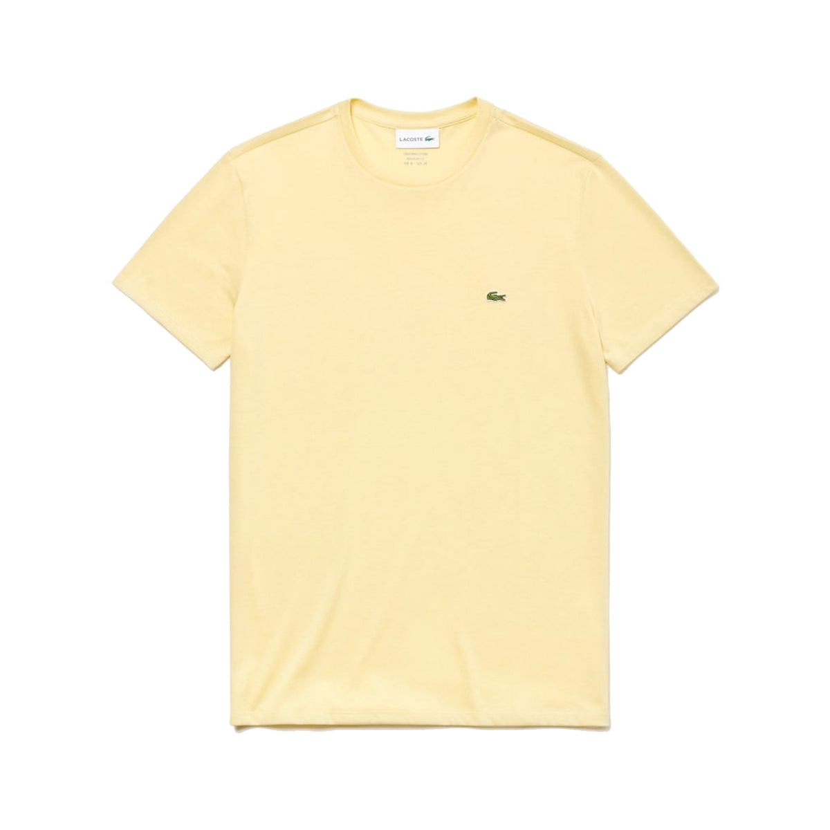 Lacoste T-Shirts Lacoste Light Yellow Crew Neck T-Shirt