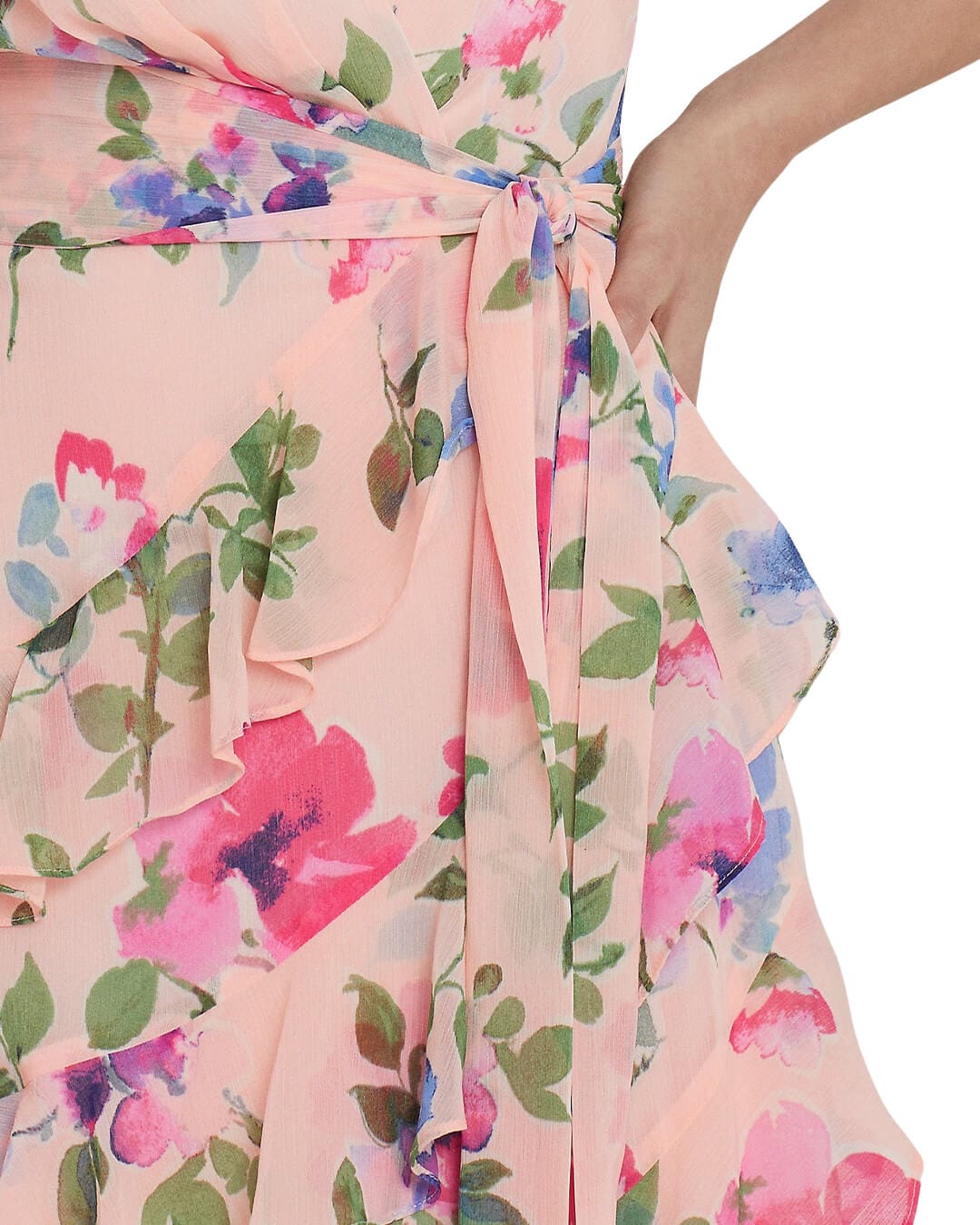 Lauren By Ralph Lauren Dresses Lauren By Ralph Lauren Pink Floral Belted Georgette Dress