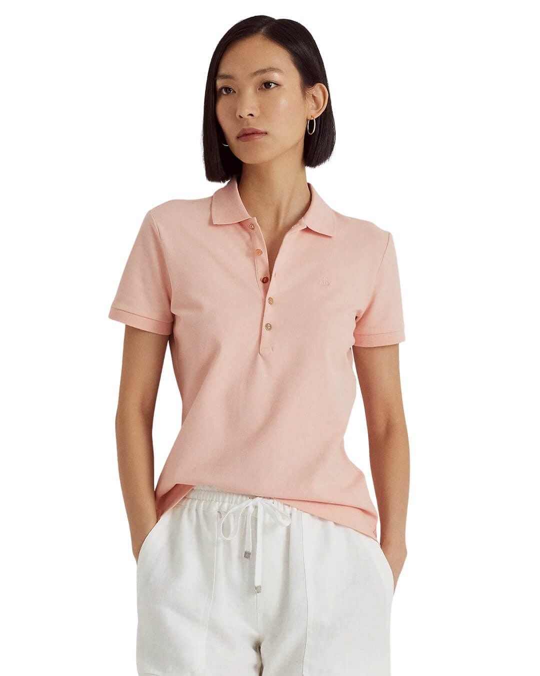 Lauren By Ralph Lauren Polo Shirts Lauren By Ralph Lauren Orange Pique Polo Shirt