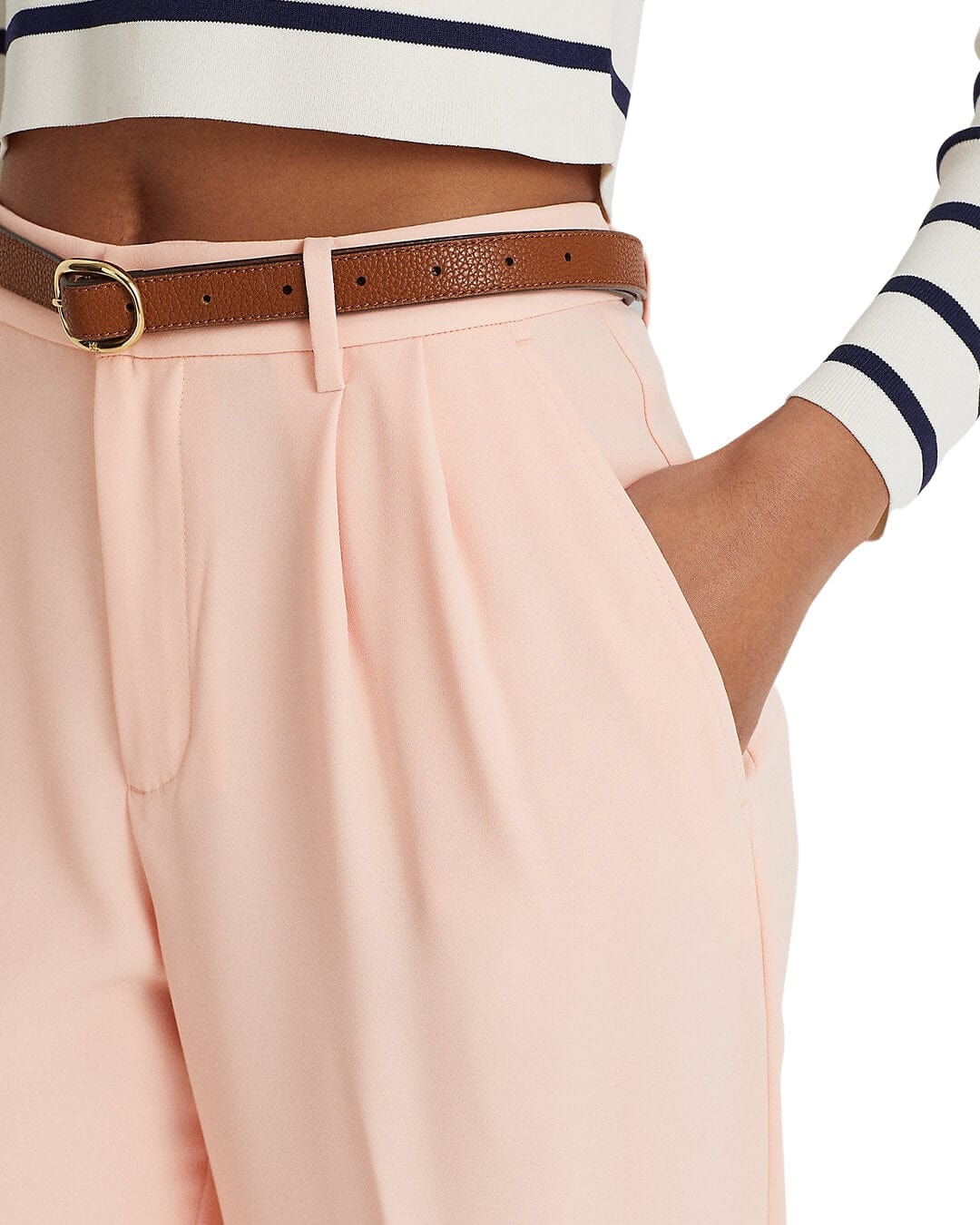 Lauren By Ralph Lauren Skirts Lauren By Ralph Lauren Pleated Double-Faced Pink Georgette Trousers