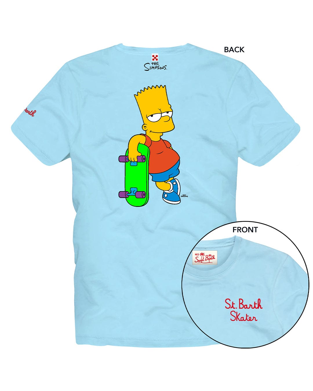 Mc2 Saint Barth T-Shirts MC2 Blue Bart Simpson Print T-Shirt