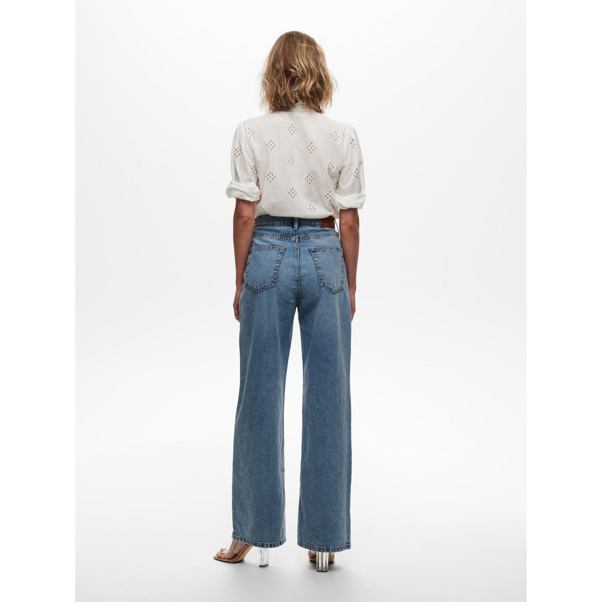 Only Jeans Only Blue High Waist And Wide Denim Trousers