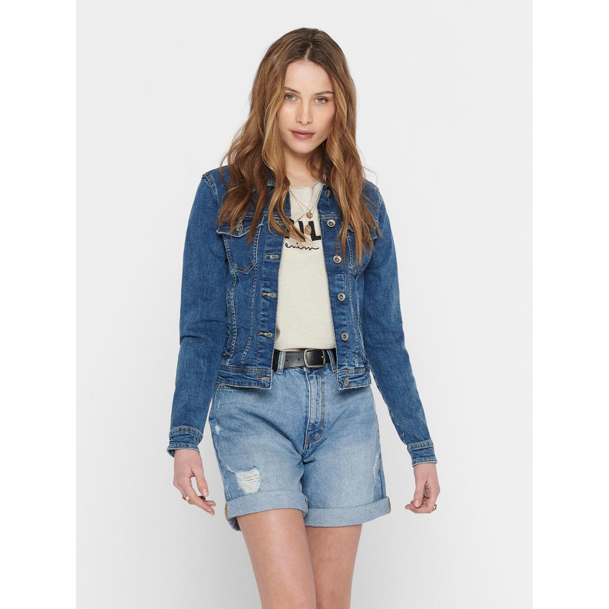 Only Outerwear Only Blue Short Denim Jacket