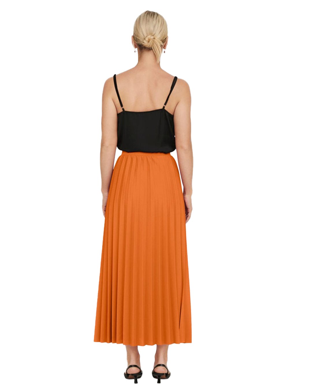 Only Skirts Only Melisa Orange Pleated Skirt
