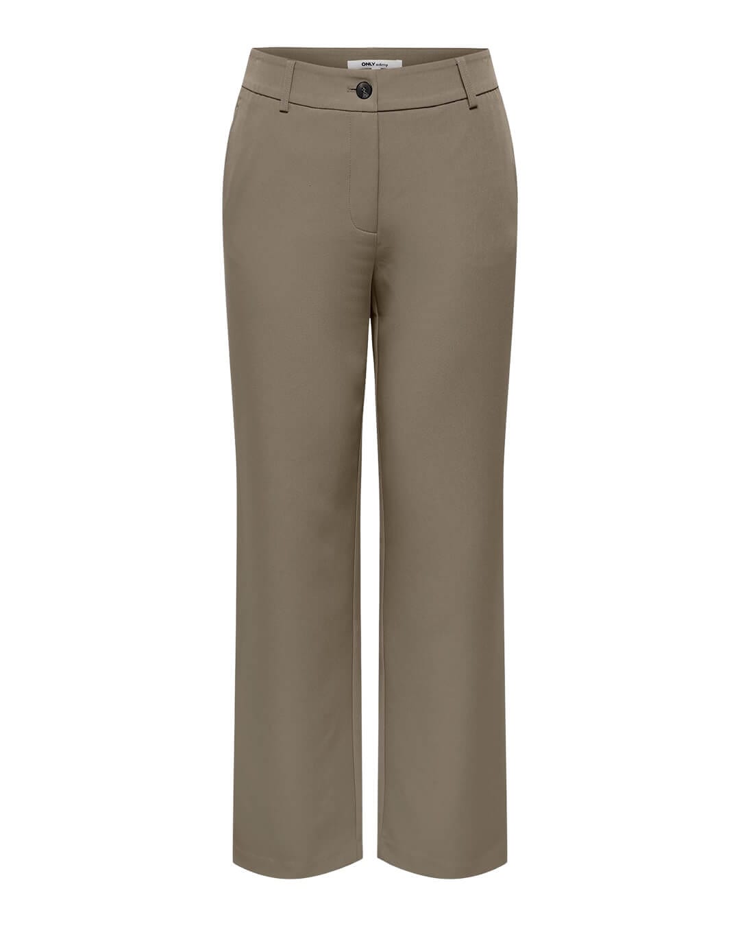 Only Trousers Only Taupe Straight Leg Trousers