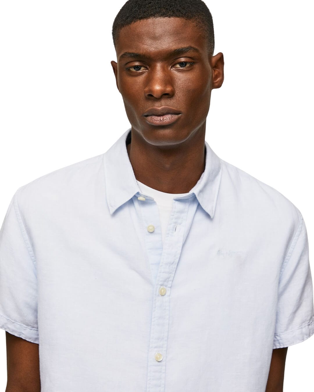 Pepe Jeans Shirts Pepe Jeans Luther Slim Fit Blue Plain Shirt