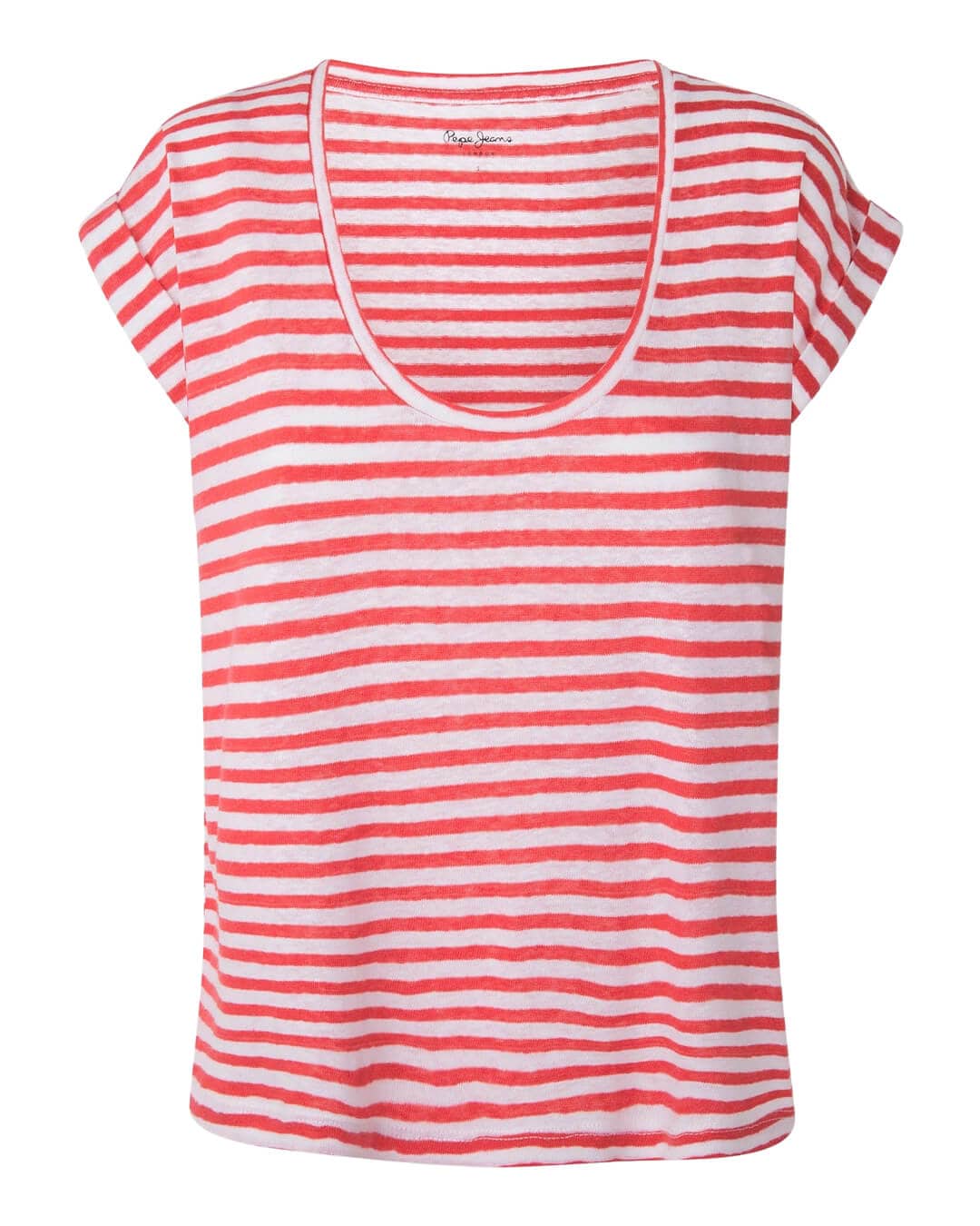 Pepe Jeans T-Shirts Pepe Jeans Red Striped Print T-Shirt