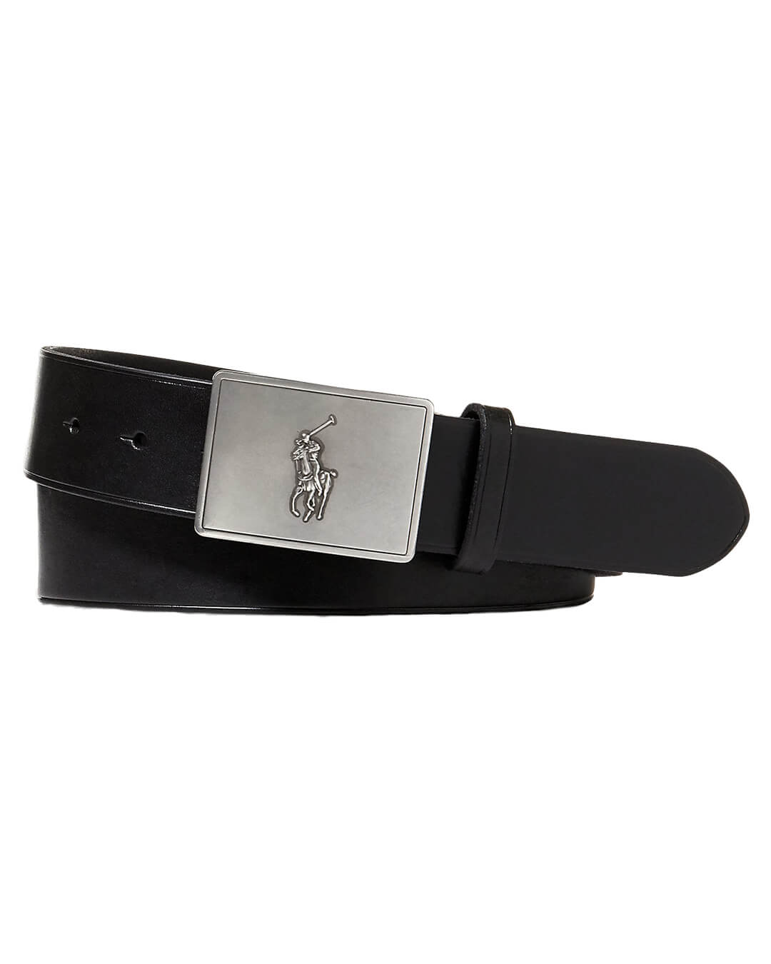 Polo Ralph Lauren Belts Polo Ralph Lauren Pony Plaque Black Leather Belt