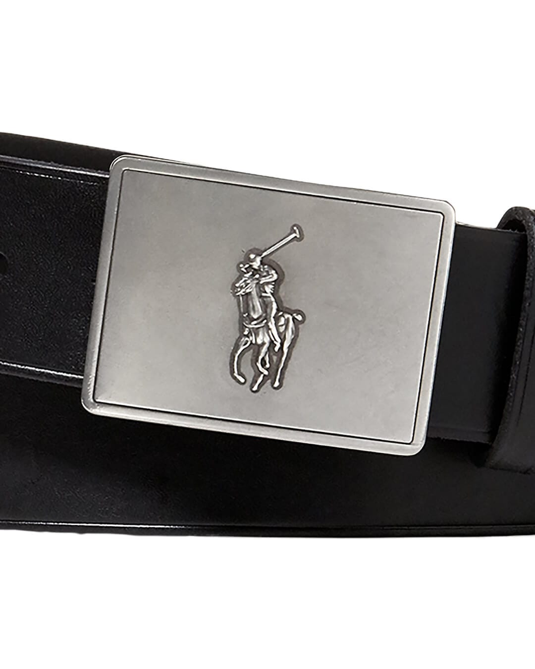 Polo Ralph Lauren Belts Polo Ralph Lauren Pony Plaque Black Leather Belt