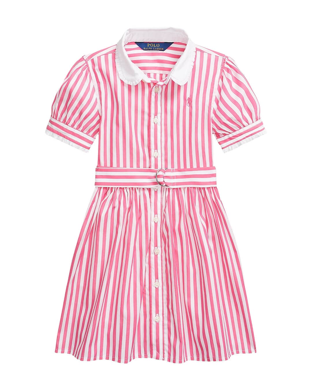 Polo Ralph Lauren Dresses Girls Polo Ralph Lauren Belted Striped Mix Cotton Poplin Shirt Dress