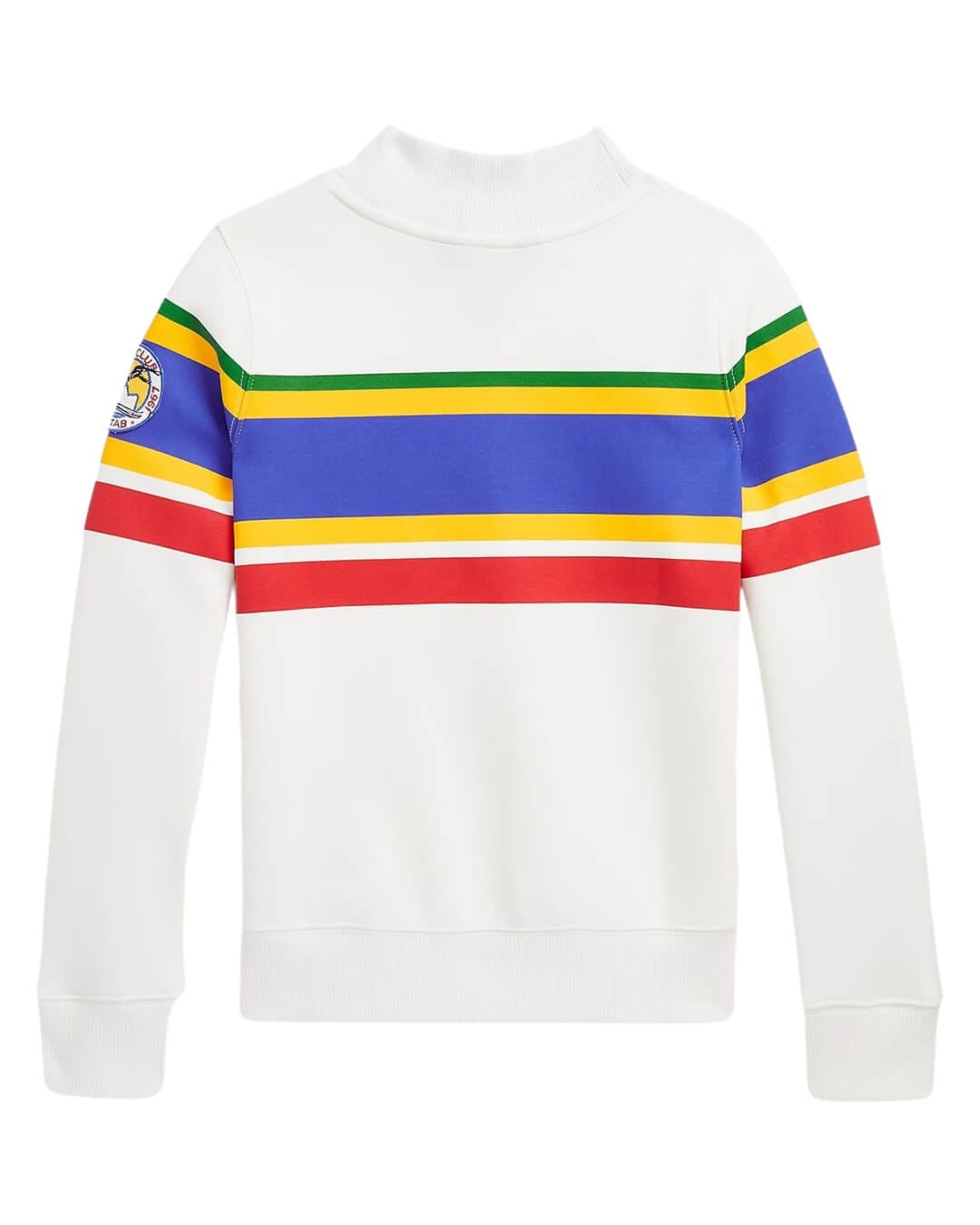 Polo Ralph Lauren Jumpers Girls Polo Ralph Lauren Logo Double Knit White Mockneck Sweatshirt