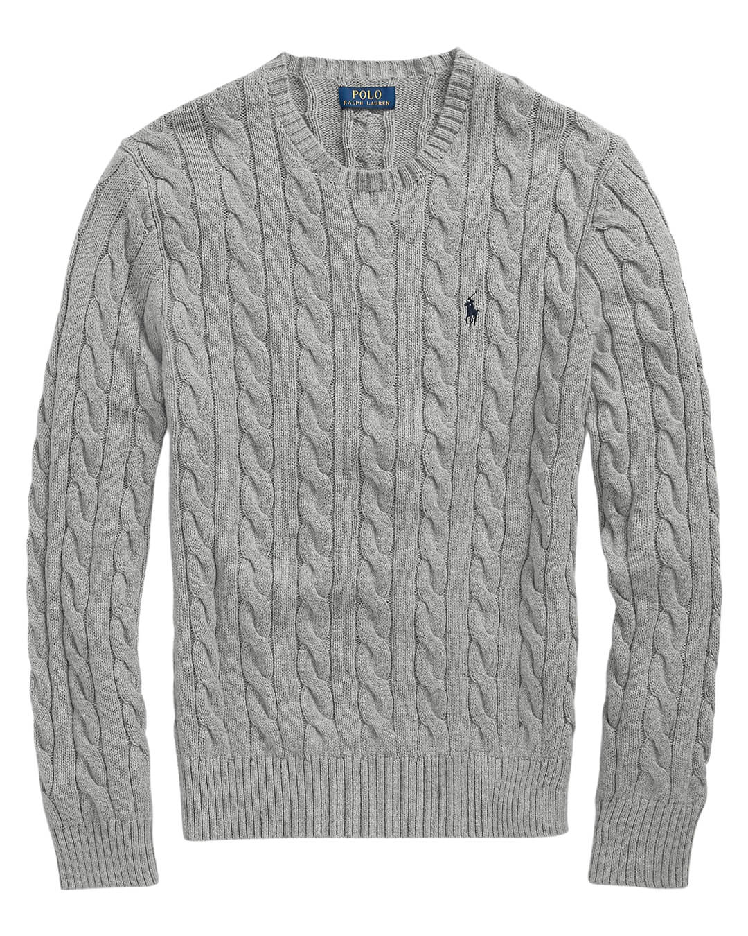 Polo Ralph Lauren Jumpers Polo Ralph Lauren Grey Cable Knit Cotton Jumper