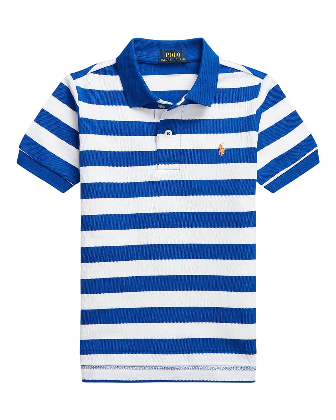 Polo Ralph Lauren Polo Shirts Boys Polo Ralph Lauren Striped Blue Cotton Mesh Polo Shirt