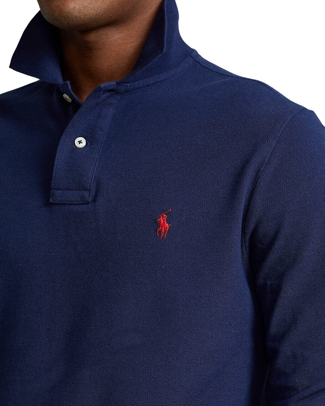 Polo Ralph Lauren Polo Shirts Polo  Ralph Lauren Custom Slim Fit Navy Mesh Polo Shirt