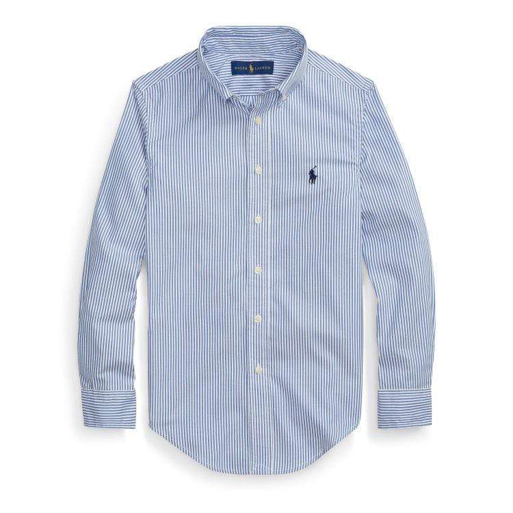 Polo Ralph Lauren - Shirts - Boys Polo Ralph Lauren Blue/White Striped Oxford Shirt