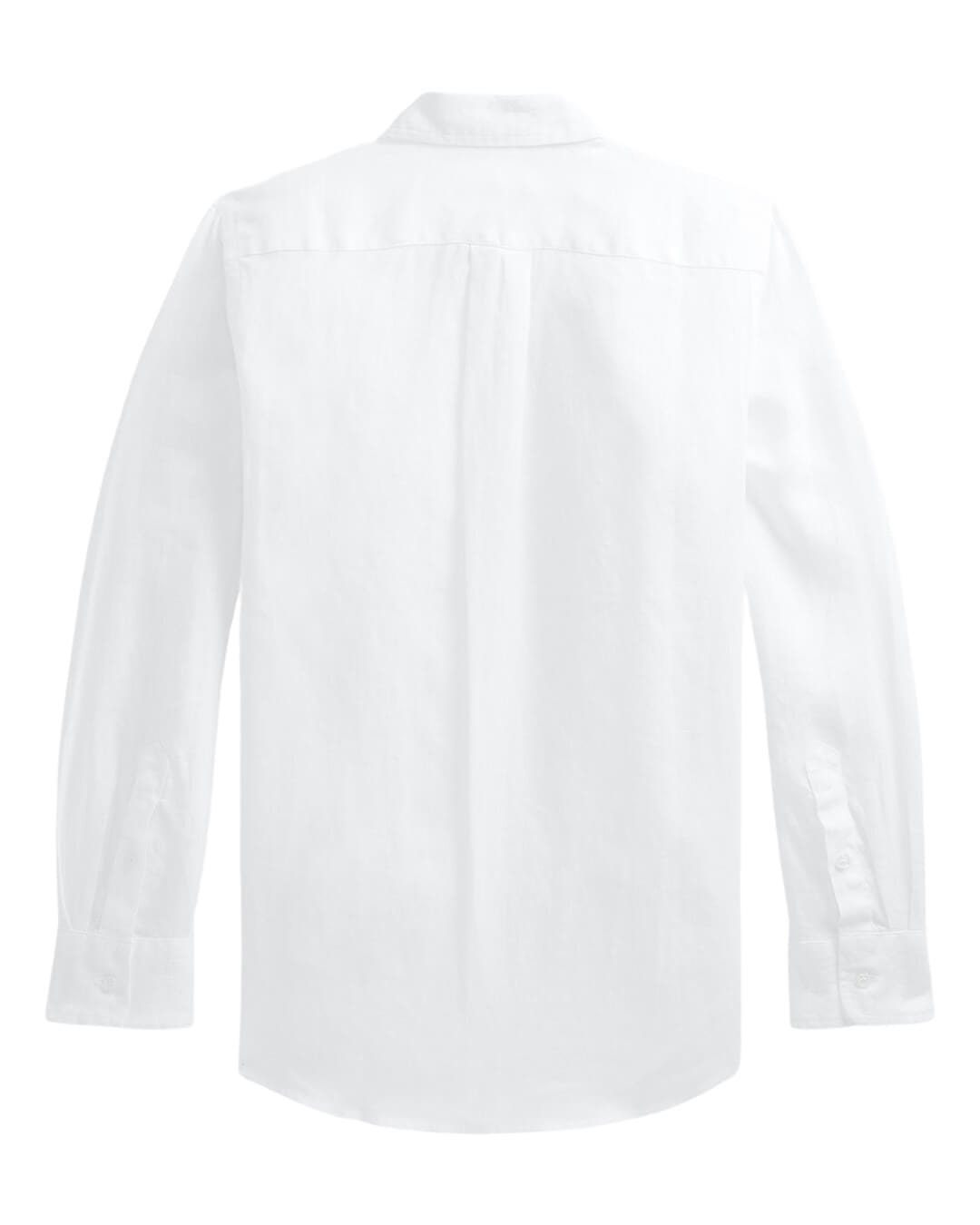 Polo Ralph Lauren Shirts Boys Polo Ralph Lauren Long Sleeved White Linen Shirt