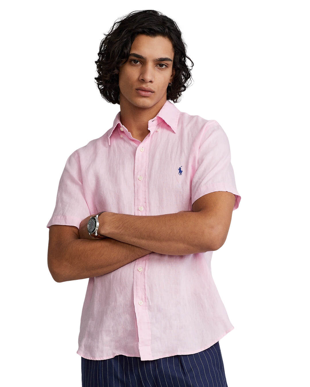 Polo Ralph Lauren Shirts Polo Ralph Lauren Slim Fit Pink Classic Linen Shirt