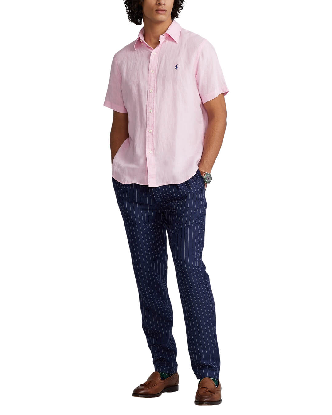 Polo Ralph Lauren Shirts Polo Ralph Lauren Slim Fit Pink Classic Linen Shirt
