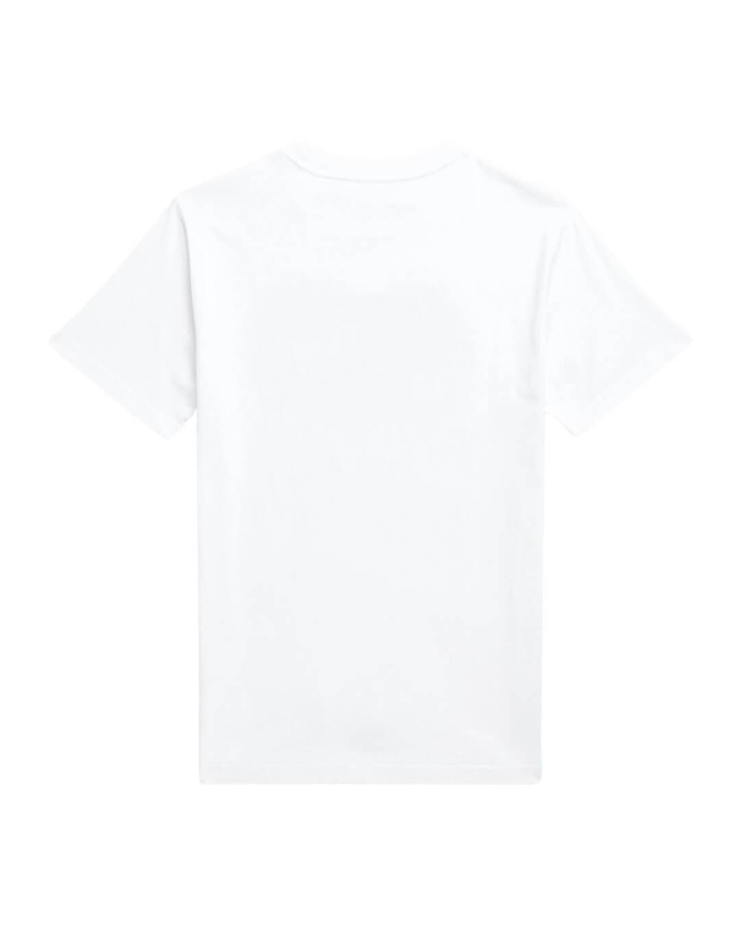 Polo Ralph Lauren T-Shirts Boys Polo Ralph Lauren White Logo Cotton T-Shirt
