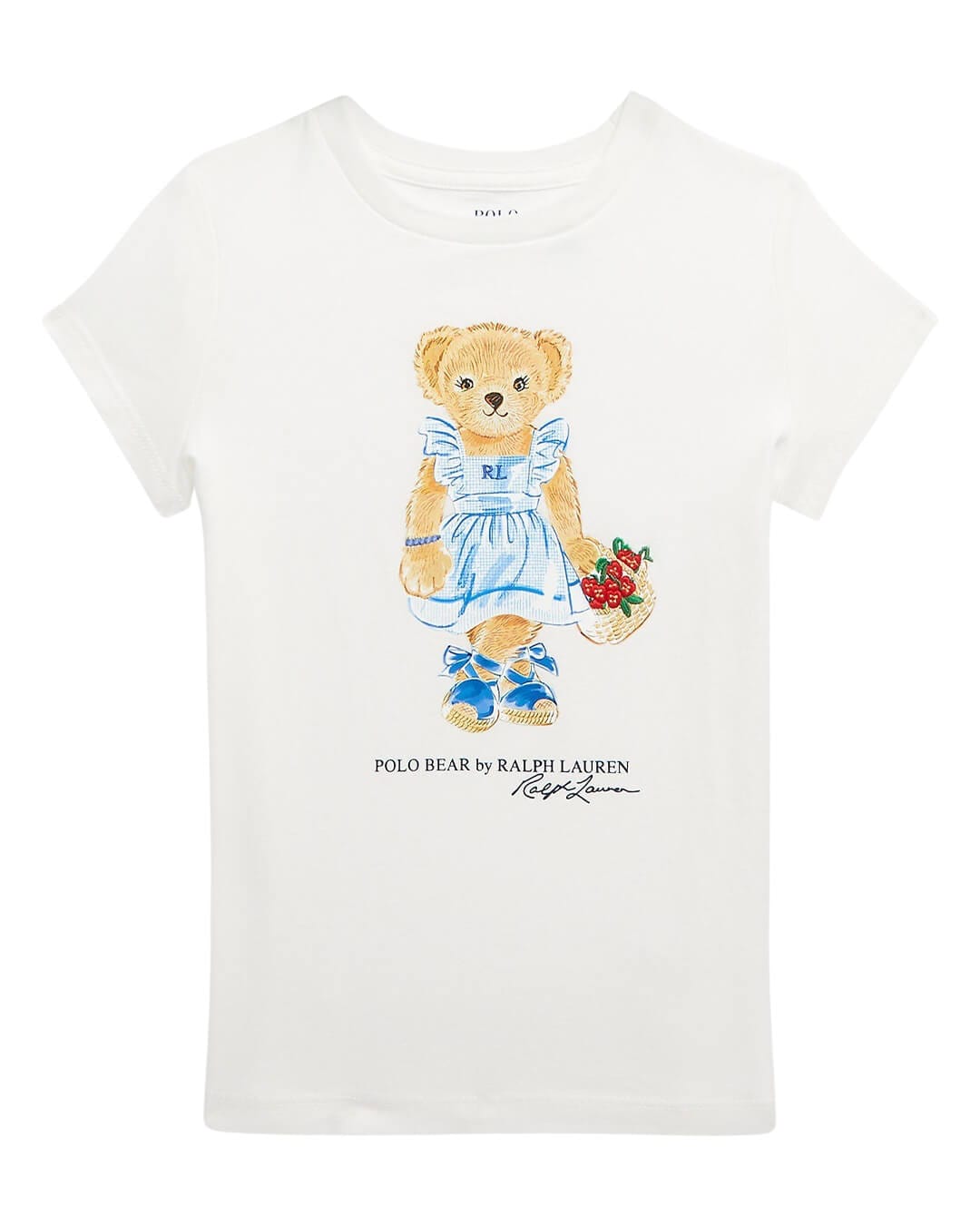 Polo Ralph Lauren T-Shirts Girls Polo Ralph Lauren White Polo Bear Cotton Jersey T-Shirt