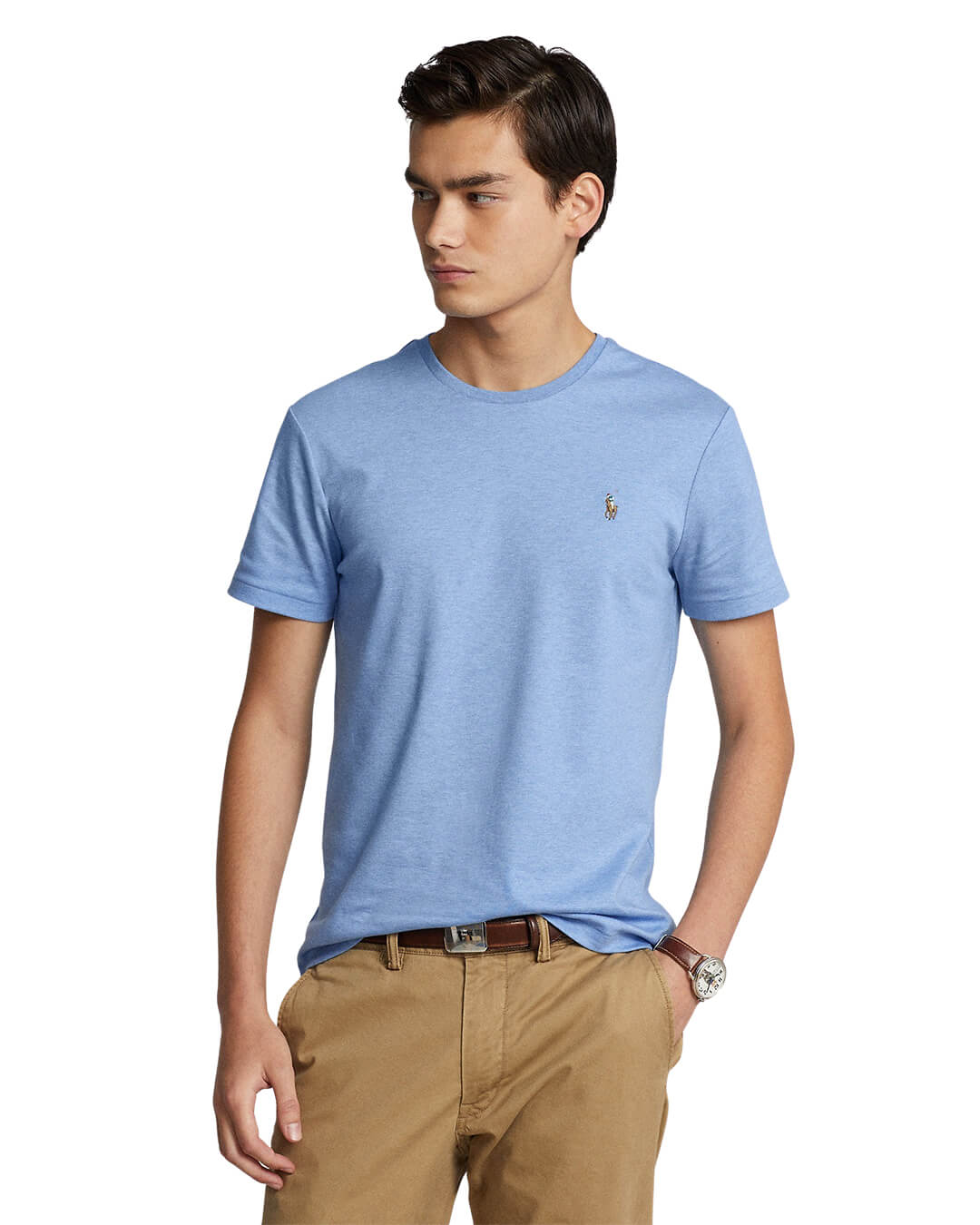 Polo Ralph Lauren T-Shirts Polo Ralph Lauren Custom Slim Fit Blue Soft Cotton T-Shirt
