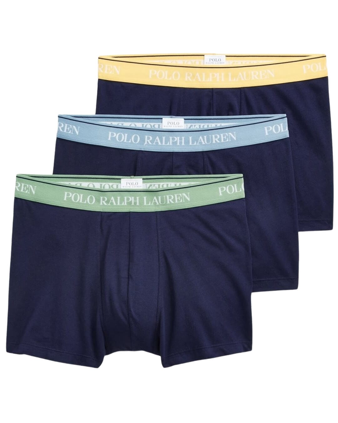 Polo Ralph Lauren Underwear Polo Ralph Lauren Navy With Pastel Elastic Three-Pack Trunks