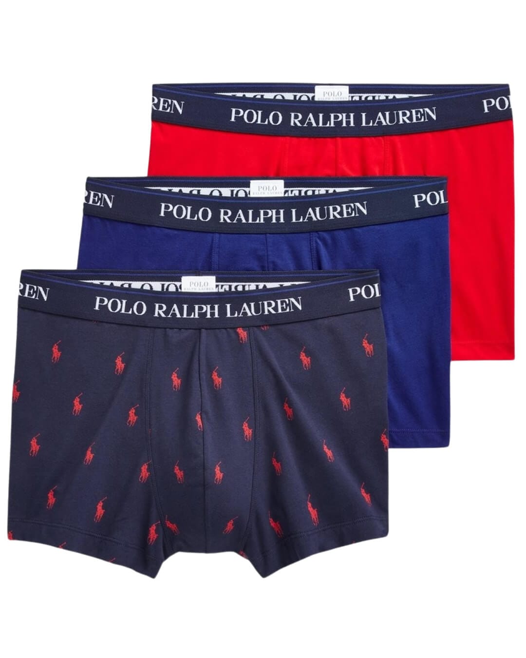 Polo Ralph Lauren Underwear Polo Ralph Lauren Red, Royal Blue And Navy Three-Pack Trunks